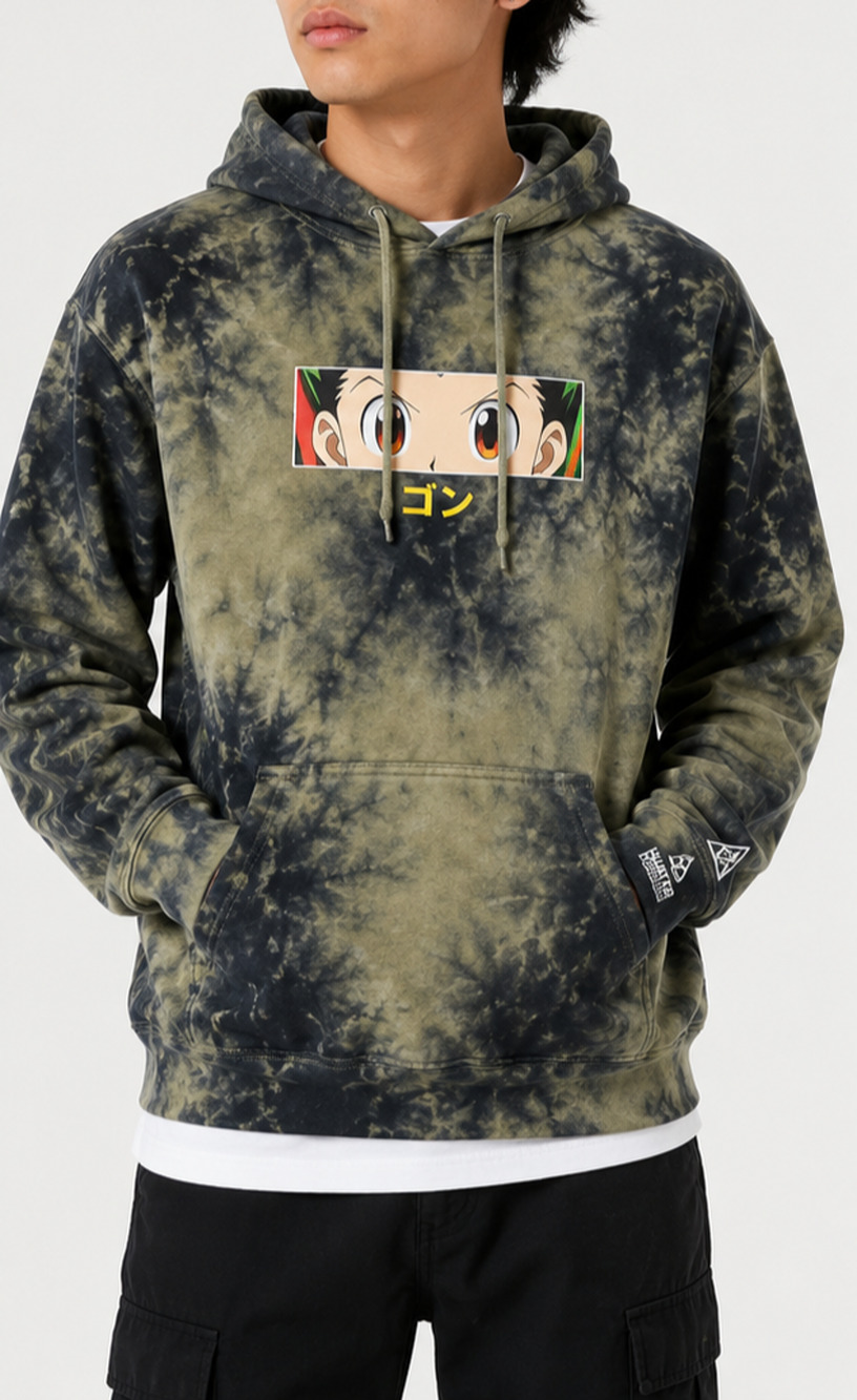 Hypland Hunter x Hunter Gon Eyes Hoodie Unisex Large Tie Dye Anime